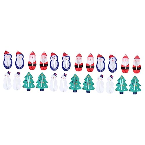 24 Stk Weihnachtsclips Für Kleinkinder Weihnachtsspangen Weihnachtsmann-haarspangen Weihnachtshaarschleifen Schneemann-haarnadeln Weihnachten Süß Und Niedlich Baby Kopfbedeckung von minkissy