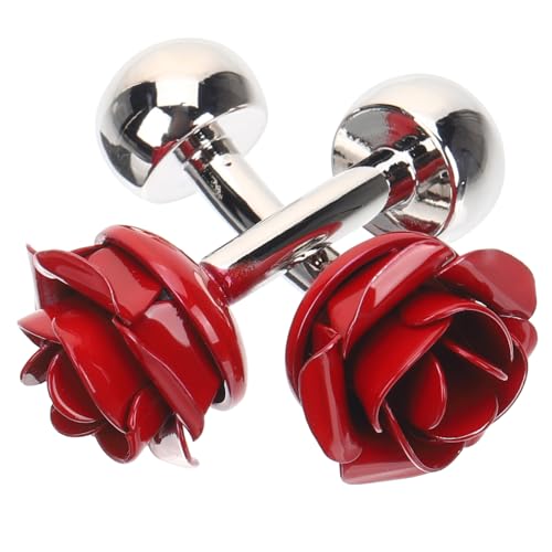 minkissy 2stücke Manschettenknöpfe Mit Rosenmotiv Für Damen Herren Business Anzug Hemd Schmuck Hochwertige Smokingknöpfe Für Formelle Kleidung von minkissy