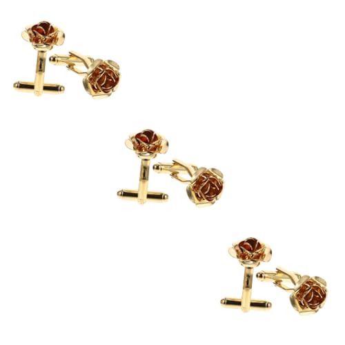 3 Paare Manschettenknöpfe mit Design Accessoires für Hochzeiten Formelle Anlässe Geschäftliche Outfits Perfektes für Männer von minkissy