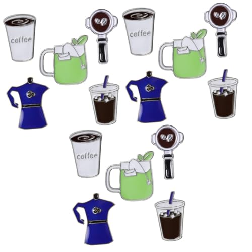 3 Sätze Design Broschen Kreative Abzeichen Für Kleidung Taschen Rucksäcke Stilvolle Kaffeetassen Teekannen Anstecker Einzigartige Accessoires Für Modebewusste Menschen 5 Stück * 3 von minkissy