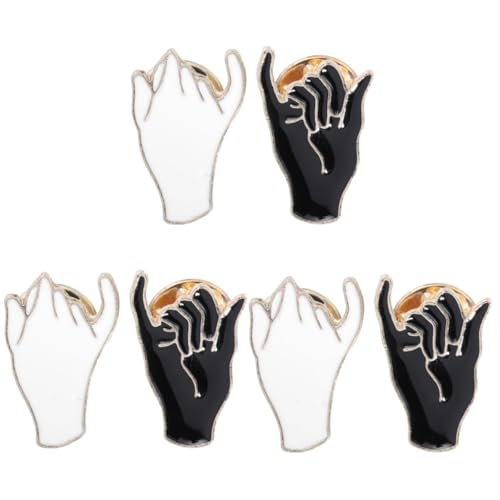 3 Sätze Handgelenk Broschen Anstecker Für Rucksäcke Stilvolle Schwarze Weiße Pins Für Shirts Schals Hüte Begleiter Für Freunde 2 Stück * 3 von minkissy