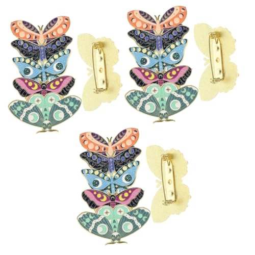 3 Sätze Teiliges Set Butterfly Brosche Anstecknadel Vintage Emaille Pins Für Rucksäcke Kleidung Accessoires Langlebig Für Dekoration 5 Stück * 3 von minkissy