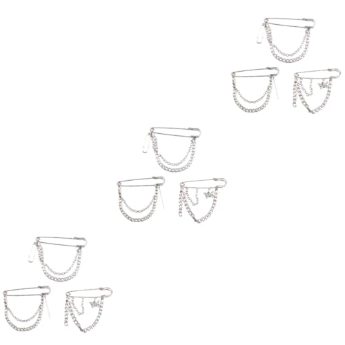 3 Sätze Vintage Brosche Retro Ketten Anstecknadel Stilvolle Kleidung Corsage Für Hip Hop Mode Accessoires 3 Stücke * 3 von minkissy