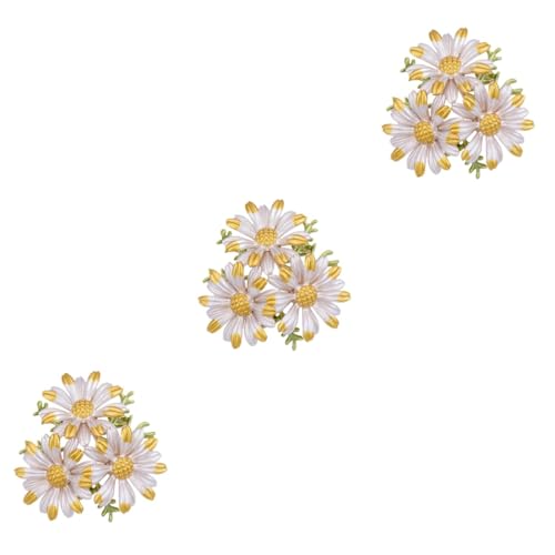 3 Stück Blumenbrosche für Frauen Eleganter Sicherheitsverschluss Zeitloses Design für Kleidung Pullover Schals Hochzeitsaccessoires Langlebig von minkissy