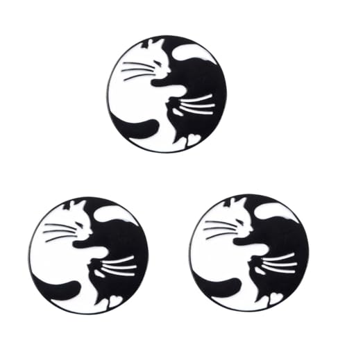 3 Stück Cat Brooch Cartoon Design Lustige Kreative Brosche Legierung für Jeans Taschen Kleidung Weiße Katzenbrosche von minkissy