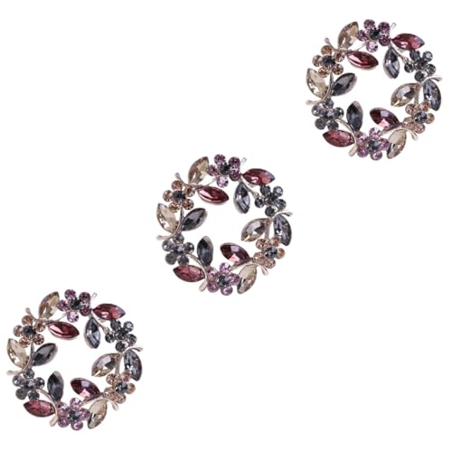 3 Stück Dekorative Strassbrosche für Damen Anstecknadel für Hochzeiten Besondere Anlässe Stilvolles Zubehör für Kleidung Schals Hochwertige Geschenkidee für Frauen von minkissy