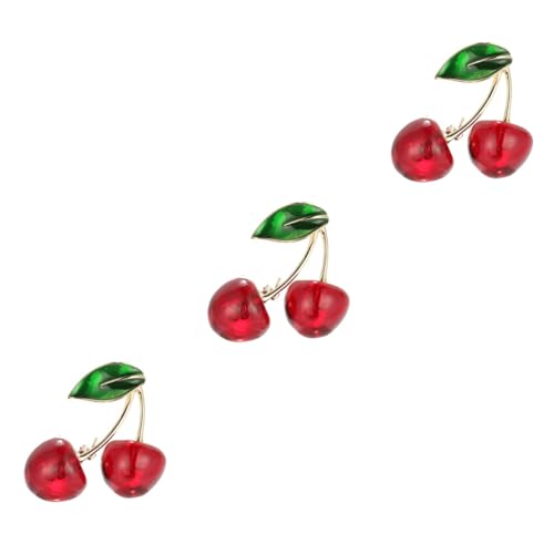 3 Stück Kirschbrosche Resin Modisches Accessoire Eleganter Anstecker für Frauen für Hochzeiten Partys Besondere Anlässe von minkissy