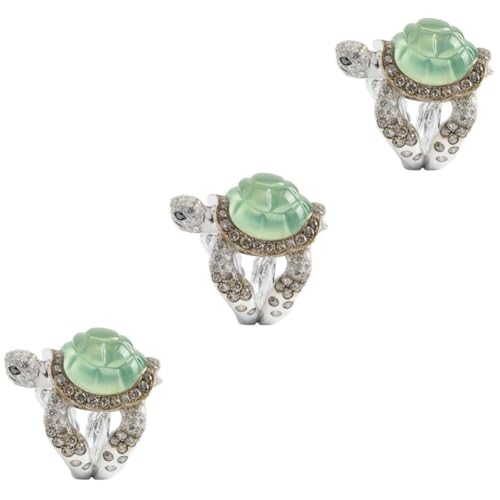 minkissy 3 Stück Schildkrötenring für Frauen Eleganter Verstellbarer Schmuck für Stilvolles Accessoire für Teenager Damen Perfektes für Besondere Anlässe Zartes Design von minkissy