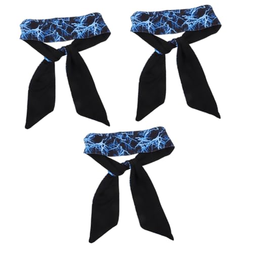 3 Stück Sportliches Frauen Stirnband Atmungsaktive Elastische Bandana für Yoga Fitness Laufen Schweißband mit Einzigartigem Design Blitzblau für Workout Freizeit von minkissy