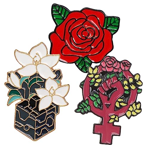 minkissy 3stücke Gebärmutter-anstecker Blume Brosche Pin Kleidung Schals Hüte Feministische Anstecker Broschen Abzeichen Feminismus Zubehör von minkissy
