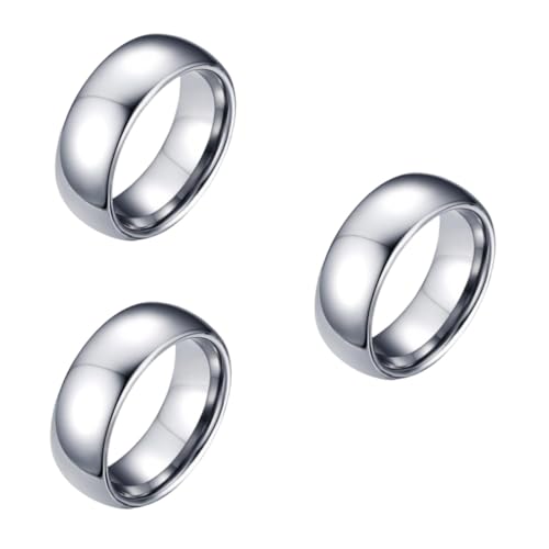 3 Stück Tungsten Ring für Herren Modischer Fingerring Eleganter Kratzfester Schmuck für Hochzeiten Verlobungen Besondere Anlässe von minkissy