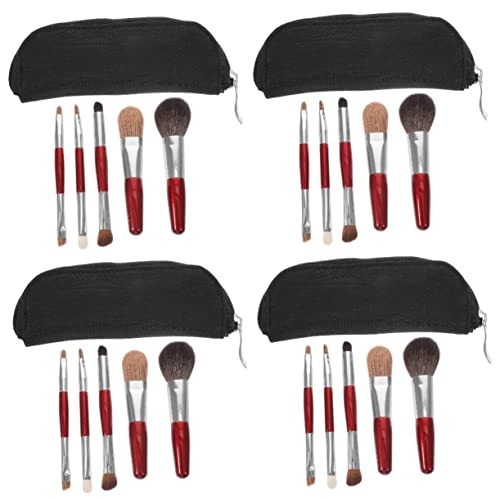 4 Sätze Schminkpinsel Mit Tasche Erröten Pinsel Kosmetik Versorgung Gesichts-make-up-pinsel Make-up-zubehör Für Frauen Pinsel Für Make-up Reisen Bürste Behandeln Das Gesicht Stoff von minkissy