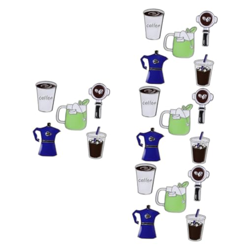 4 Sätze Teiliges Niedlicher Kaffeetassen Broschen Anstecknadeln Für Kleidung Rucksack Dekoration Kreative Accessoires 5 Stück * 4 von minkissy