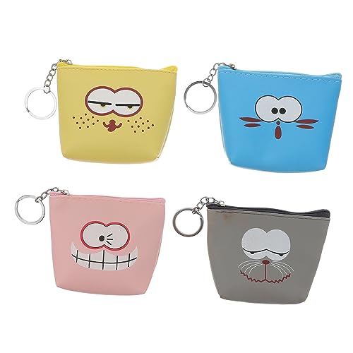 4 Stück Aufbewahrungstasche Plüschgeldbörse Plüsch-geldbörse Geldbeutel Aus Stoff Münzbeutel Schlüsselanhänger Wechseln Geldbeutel Gefüllte Münztasche Geldbörse Tasche minkissy von minkissy