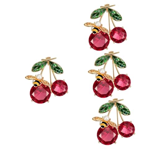 4 Stück Bienen Inspirierte Brosche für Damen Süßer Eleganter Anstecker für Kleidung Schals Hüte Hochwertiges Design mit Glänzender Oberfläche Leicht Tragbar von minkissy