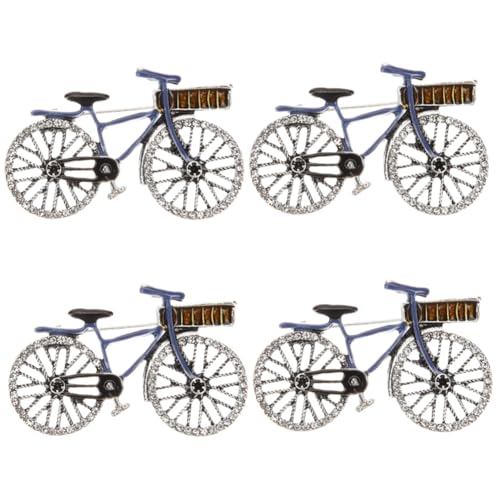 4 Stück Fahrrad Brosche Pin für Frauen Metall mit Vintage Design Schmuck für Besondere Anlässe zu Hochzeit Valentinstag Weihnachten von minkissy