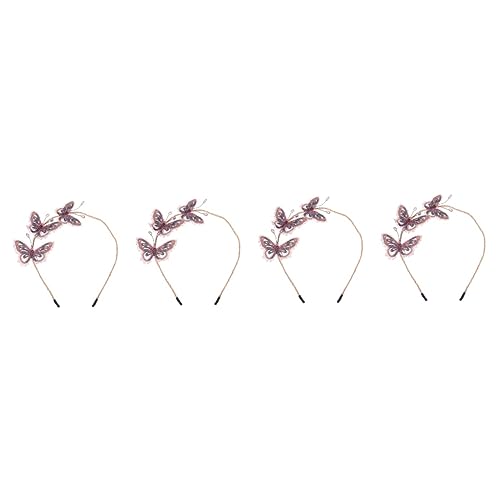 4 Stück Schmetterlings stickerei Stirnband halloween haarschmuck fasching haarschmuck Haarbänder dekoratives Stirnband Haarschmuck für die Party Französisch Kopfbedeckung Zubehör von minkissy