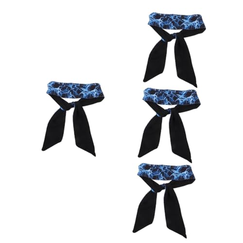 4 Stück Sportliches Elastisches Stirnband für Frauen Schweißabsorbierend Atmungsaktiv für Fitness Yoga Laufen mit Ansprechendem Muster Strahlendem Blitzblau von minkissy