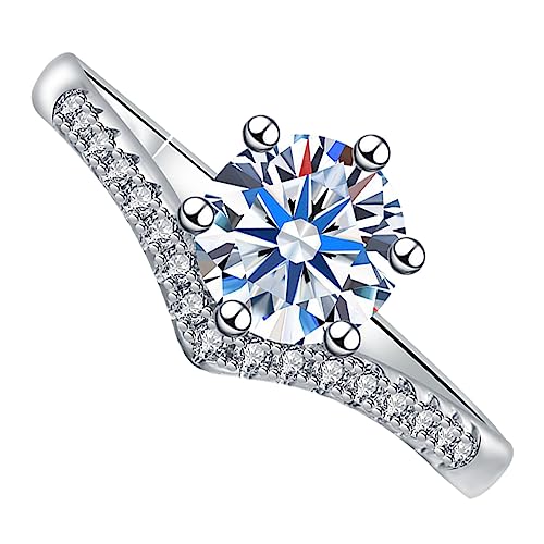 4 Stück Zirkonia Verlobungsring für Frauen Eleganter Moissanit Ring zur Hochzeit oder für Ehefrau Stilvolles Design für Besondere Anlässe 4 Stück Zirkonia Verlobungsring für Frauen Eleganter Moissanit Ring zur Hochzeit oder für Ehefrau Stilvolles Design für Besondere Anlässe von minkissy