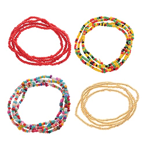 minkissy 4stücke Strand-taillenkette Aus Glasperlen Mit Exquisitem Design Für Bikinis Badeanzüge Und Tankinis Für Frauen Am Strand von minkissy