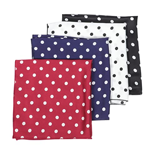 4Stücke Multifunktionale Satin Schals für Damen Retro Dot Haarbänder Kopf und Handgelenk Accessoires Stilvolles Design für Partys von minkissy