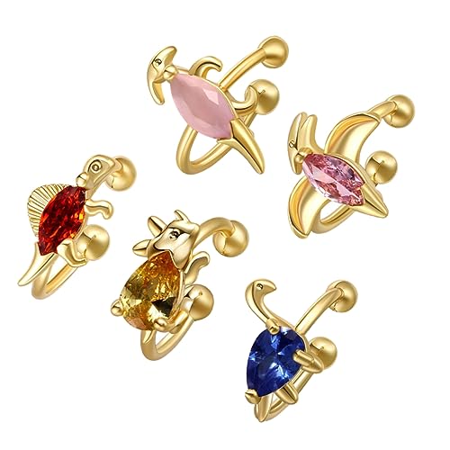 minkissy 5stücke Dinosaurier-ohrringe Für Mädchen Ohrclips Bohren Kreatives Ohrschmuck-design Farbenfrohe Clips Für Alltag Und Party von minkissy