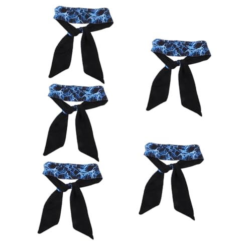 5 Stück Yoga Elastisches Stirnband für Frauen Schweißband für Yoga Atmungsaktiv Stilvolles Dekoratives Design Blitzblau für Training Freizeit von minkissy