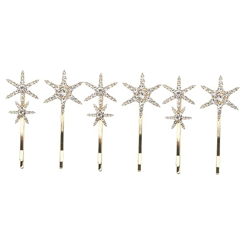 6 Pcs hairpin women hair clips diamond headpiece diamond hair clip rhinestones hair clip rhinestones barrette decorative hair clips women star barrette women barrette clip girl von minkissy