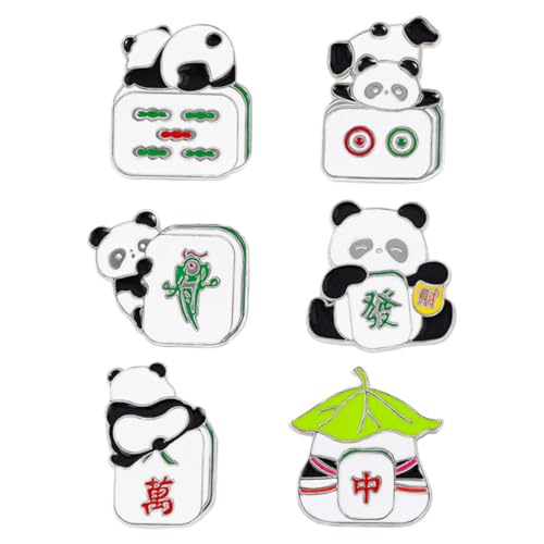 minkissy 6stücke Panda-brosche Im Chinesischen Stil Broschen Nadel Dekorativ Für Rucksack Kostüm Hut Accessoires Für Frauen Und Teenager von minkissy
