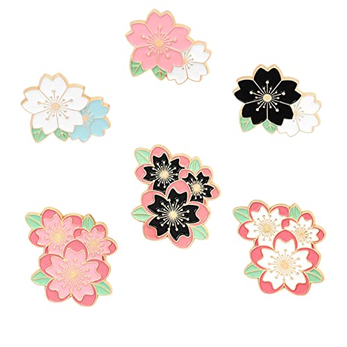 6Stücke Teiliges Frauenbrosche Kirschblüten Pin Dekorative Korsage für Kleidung Accessoire für Besondere Anlässe Hochwertiges Material Stilvolles Design Perfektes von minkissy