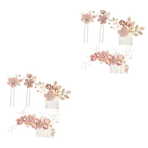 8 Stk Kopfbedeckung Blumenhaarspangen Für Frauen Blumenbrauthaar Haarschmuck Haarstäbchen Aus Strass Haarspange in Roségold Haare Für Die Braut Jahrgang Stoff Brautjungfer Perücke von minkissy