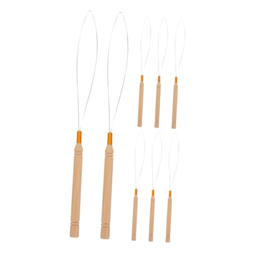 8 Teiliges Set Mit Holzgriff Für Haarverlängerungsschlaufennadeln Häkelnadel Werkzeuge Für Perlen Und Mikroringe Haarstyling Gerät Für Perücken Und Flechten von minkissy