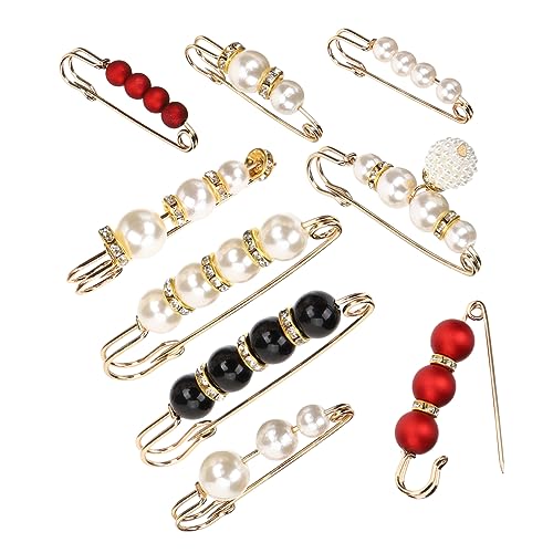 minkissy 9stücke Strickjacke Schalclip Broschenclip Clip Für Damen Kleidung Schmuck Anstecknadel Mit Perle Modeschmuck Accessoire Für Kragen Oder Schal von minkissy