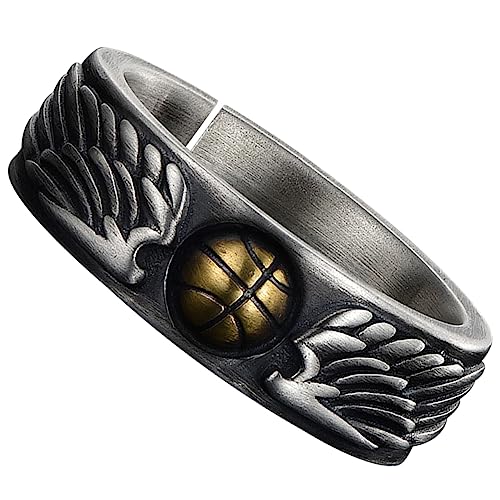 Basketball Ring für Herren Sportlicher Metallring Langlebiger Schmuck im Basketball Design für Besondere Anlässe von minkissy