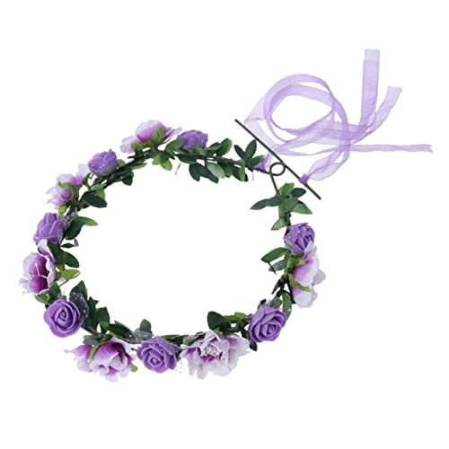 Blumenkrone Für Mädchen Dekorative Kopfbedeckungen Brautkranz Kopfschmuck Blumenkronen-stirnband Blumen-tiara Künstliche Blumenkrone Blumen-halo-krone Schal Baby Koreanisch von minkissy