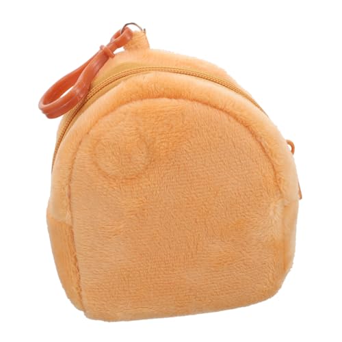 Bonbonfarbene Kleine Schultasche Winzig Mini Beutel Ändern Geldbörsen Geldbeutel Schlüsselbund Münze Schlüsselkette Für Schlüsselbeutel Auto Schlüsselanhänger Tasche Braun Plüsch von minkissy