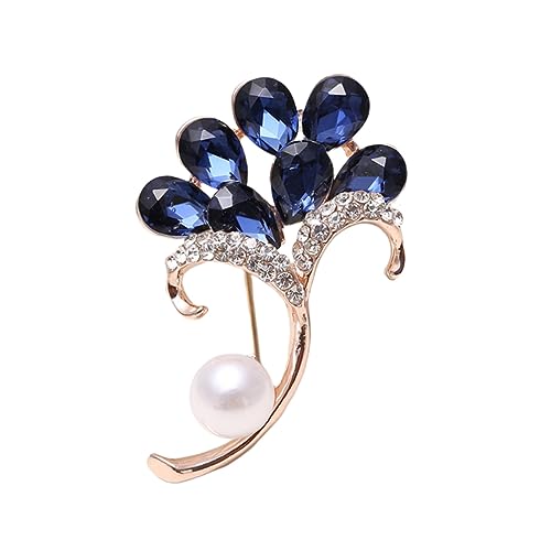 Brosche Tintenblau Alloy Brosche für Schals Taschen Kleidung Roségold Dekoration von minkissy