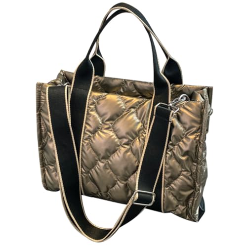 Damen Handtasche Wasserabweisendem Material Lässige Umhängetasche für Täglichen Gebrauch Schultertasche Praktisch für Einkäufe Ausflüge Champagnerfarbe Damen Handtasche Wasserabweisendem Material Lässige Umhängetasche für Täglichen Gebrauch Schultertasche Praktisch für Einkäufe Ausflüge Champagnerfarbe von minkissy