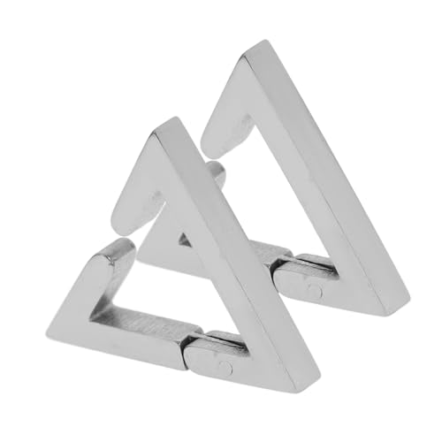 Dreieckige Ohrringe Titanstahl Chunky Hoop Ohrringe Modernem Design Leicht für Partys Schickes Accessoire für Frauen von minkissy