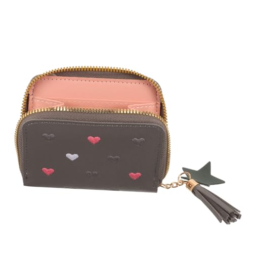 minkissy Kleine Geldbörse Aus Pu- Münztasche Kompakte Damenbrieftasche Tragbar Zum Einkaufen Geeignet Mit Reißverschluss von minkissy