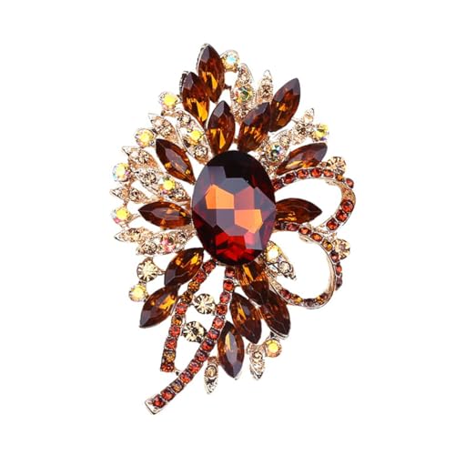 minkissy Bunte Glasbrosche für Damen Strass Brosche Dekorative Brosche für Schal und Kleidung Langlebig und Leicht für Taschen und Outfits von minkissy