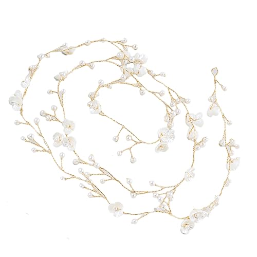 Haarbänder Tiara Hochzeit Haarband Blumenrebe Blumenstirnbänder Hochzeitsrebe Handbuch Stirnband Haarschmuck Kopfbedeckung Braut von minkissy