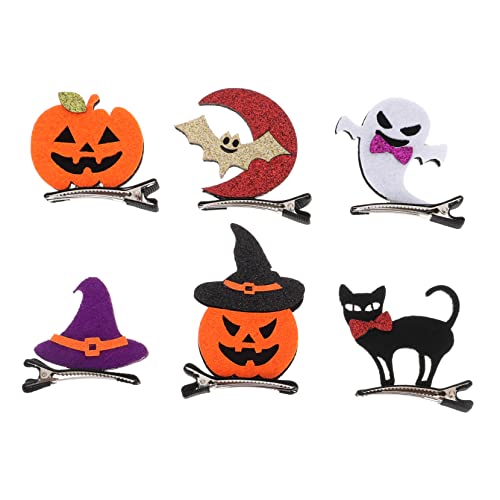 minkissy 6st Halloween-stirnband Urlaub Haarspangen Cosplay-party-haarnadel Fledermaus Haarspange Haarspangen Aus Metall Für Damen Haarspange Für Katzen Vlies Karikatur Hut Fräulein von minkissy