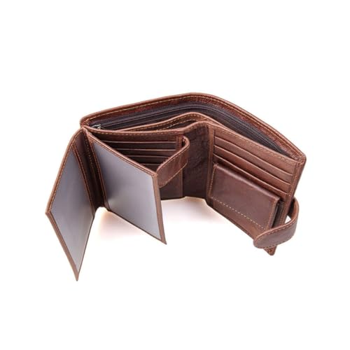 minkissy Männer-geldbörse Aus Echtem Bifold-kreditkartenetui Retro-Clutch Für Herren Mit Für Pässe Karten Und Bargeld Braun von minkissy
