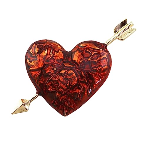 minkissy Rote Herzbrosche Aus Legierung Vintage Stil Anstecknadel Für Damen Als Zu Valentinstag Vielseitig Für Kleider Taschen Und Schals Geeignet Langanhaltende Tragbare von minkissy
