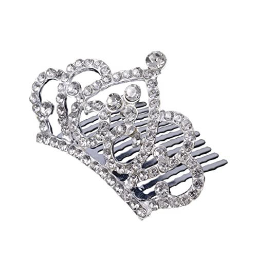 König Mädchen Krone Haarnadel Hochzeit Stirnband Mädchen Prinzessin Tiara Hochzeit Diademe Kristall Tiara Haarkamm Strass-anstecknadel Mädchen Kämmen Kammnadel Kind Mini Weiß von minkissy