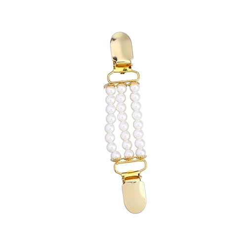 Kreativer Perlen Pulloverclip mit Goldfarbenem Entenverschluss Eleganter Strickjackenclip für Damen Weiß für Kleider Schals Vielseitig Einsetzbar für Formelle von minkissy