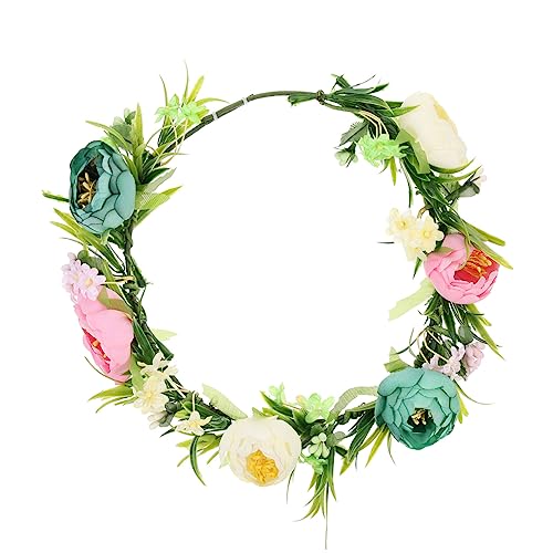 Künstlicher Rosenkranz Hochzeit Weißer Schleier Hochzeitskleid Schleier Damen Stirnbänder Stirnband Mit Rosengirlande Blumen- Stirnband Mit Blumenkranz Fräulein Plastik Süss Hawaii von minkissy