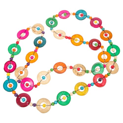 Lange Bohemia Halskette Kokosnussschale für Damen Einzigartiger Anhänger im Mixed Color Design Perfektes Modeschmuckstück für Besondere Anlässe von minkissy