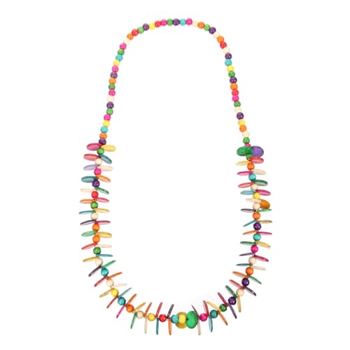 minkissy Bunte Böhmische Halskette Kokosnussschalen Lange Perlenkette für Damen Modisches Schmuckstück für Hawaii Partys und Alltag von minkissy